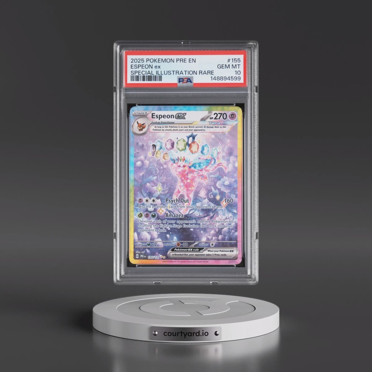 2025 Pokémon Pre EN-Prismatic Evolutions #155 Espeon EX - Holo Special Illustration Rare (PSA 10 GEM MINT)
