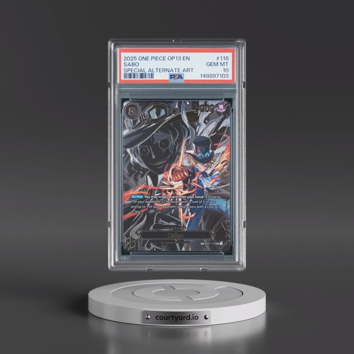 2025 One Piece OP13-Carrying on His Will #118 Sabo - Special Alternate Art (PSA 10 GEM MINT)