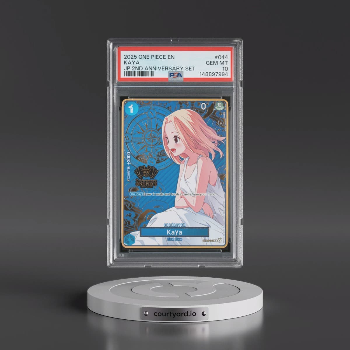 2025 One Piece Japanese 2nd Anniversary Set #044 Kaya (PSA 10 GEM MINT)