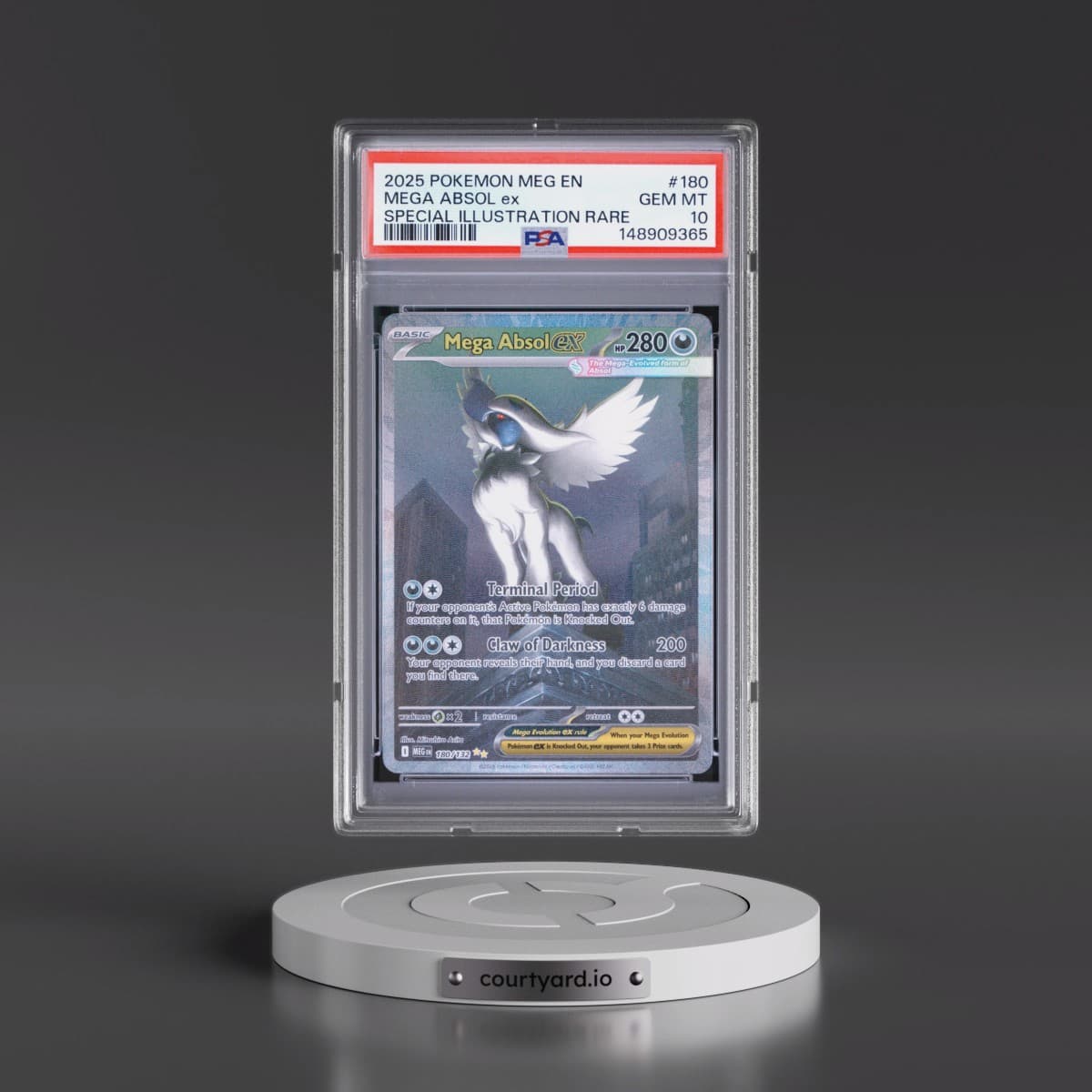 2025 Pokémon Meg EN-Mega Evolution #180 Mega Absol EX - Holo Special Illustration Rare (PSA 10 GEM MINT)