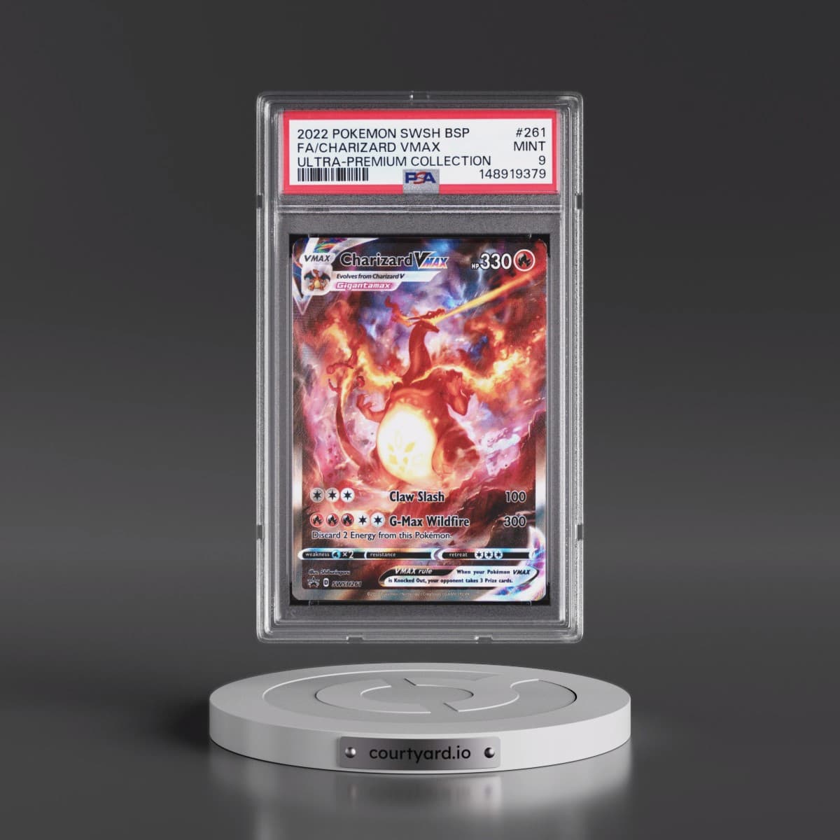 2022 Pokémon Swsh Black Star Promo #261 Charizard Vmax - Full Art Sword & Shield Ultra-Premium Collection-Charizard (PSA 9 MINT)