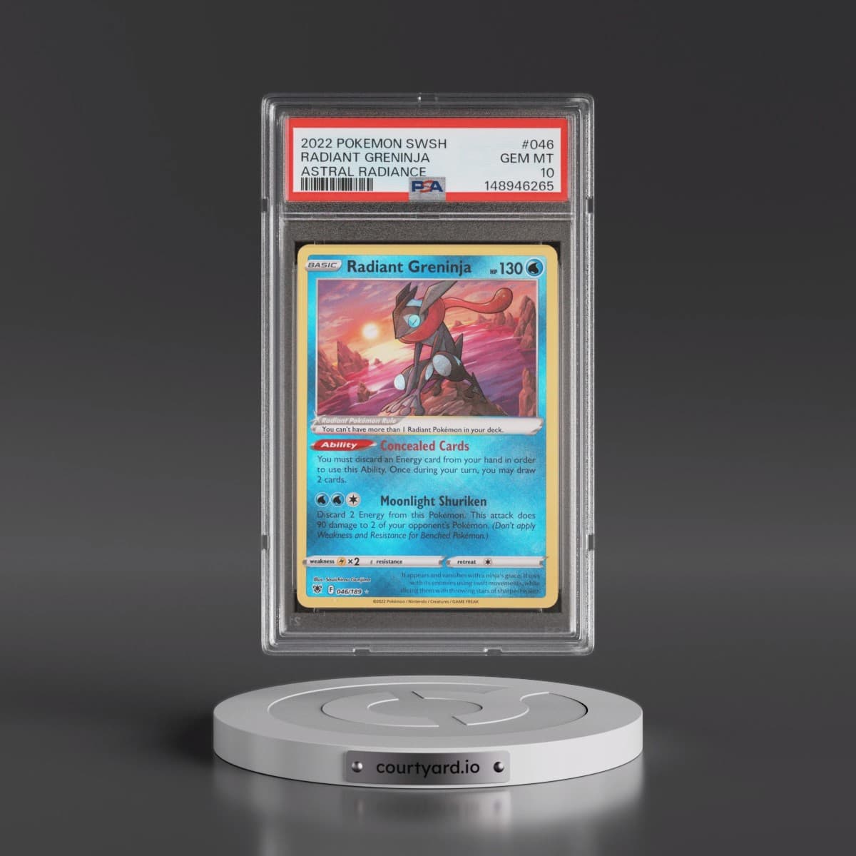 2022 Pokémon Sword & Shield Astral Radiance #046 Radiant Greninja - Holo (PSA 10 GEM MINT)