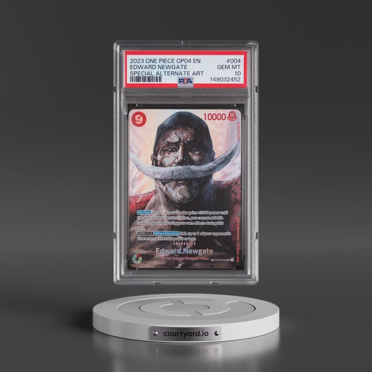 2023 One Piece Kingdoms of Intrigue #004 Edward Newgate - Special Alternate Art (PSA 10 GEM MINT)