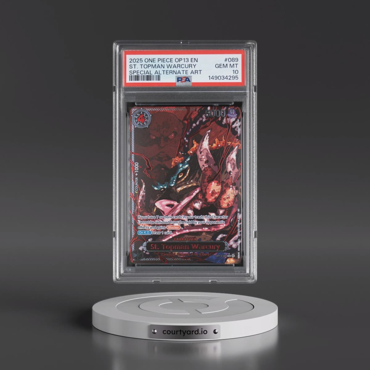 2025 One Piece OP13-Carrying on His Will #089 St. Topman Warcury - Special Alternate Art (PSA 10 GEM MINT)