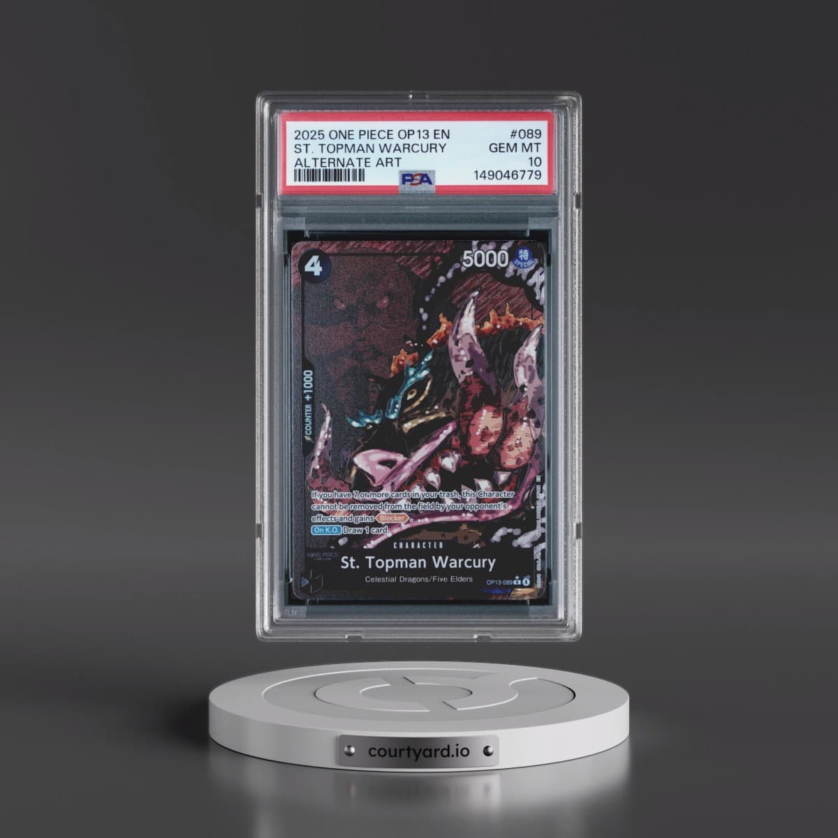 2025 One Piece OP13-Carrying on His Will #089 St. Topman Warcury - Alternate Art (PSA 10 GEM MINT)