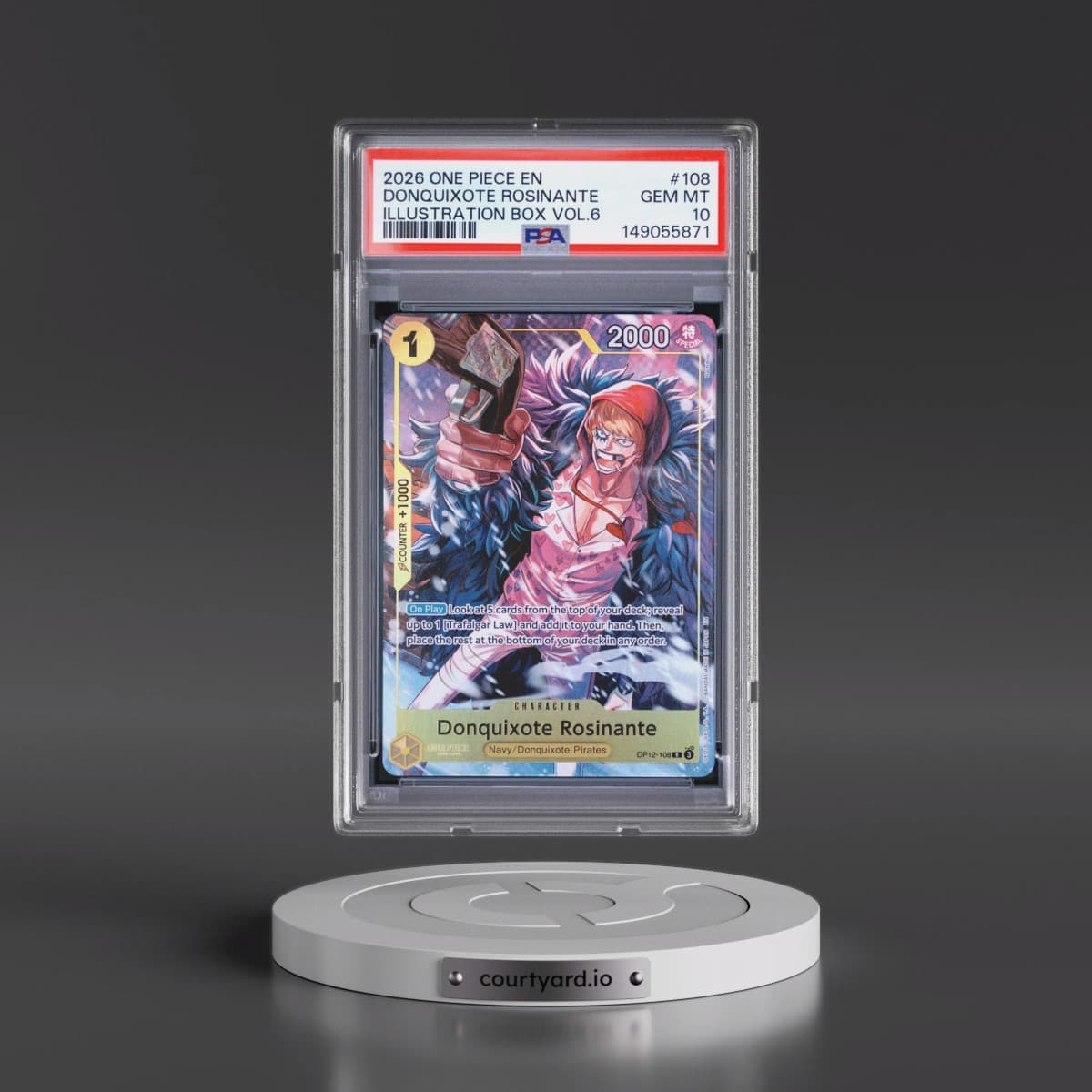 2026 One Piece Promos #108 Donquixote Rosinante - Illustration Box Vol.6 (PSA 10 GEM MINT)