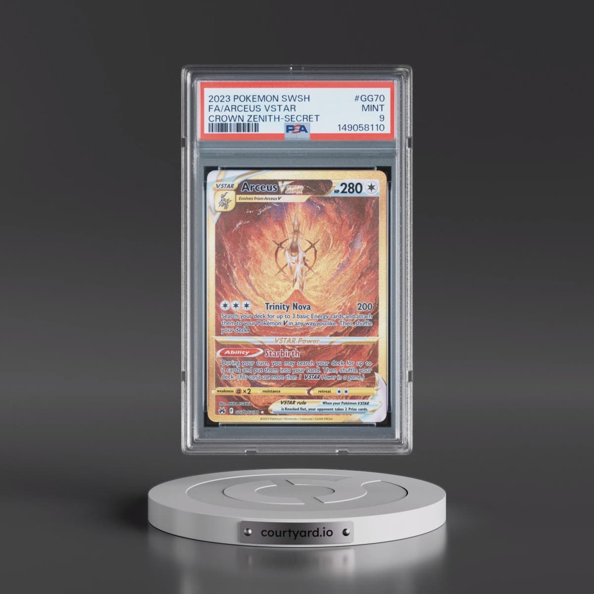 2023 Pokémon Sword and Shield Crown Zenith #GG70 Arceus Vstar - Full Art Secret (PSA 9 MINT)