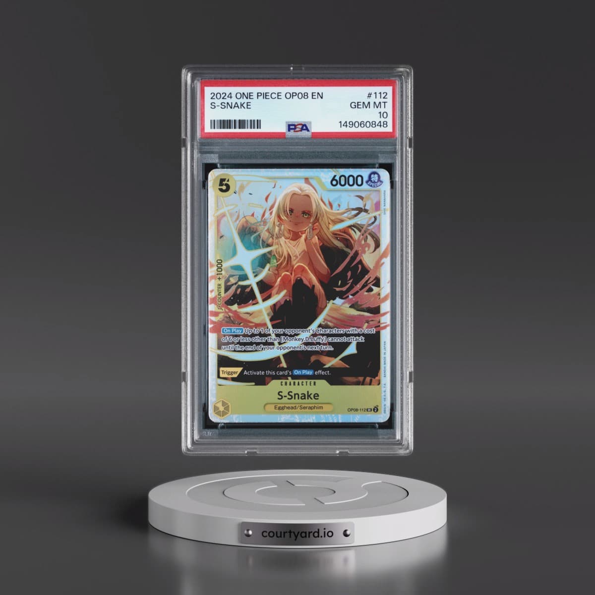2024 One Piece OP08-Two Legends #112 S-Snake (PSA 10 GEM MINT)