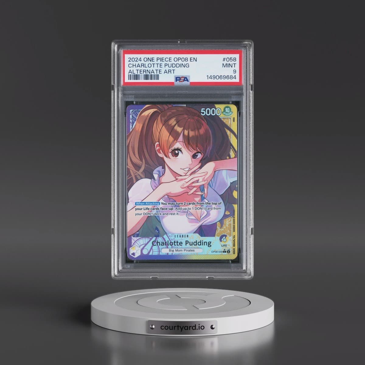 2024 One Piece OP08-Two Legends #058 Charlotte Pudding - Alternate Art (PSA 9 MINT)