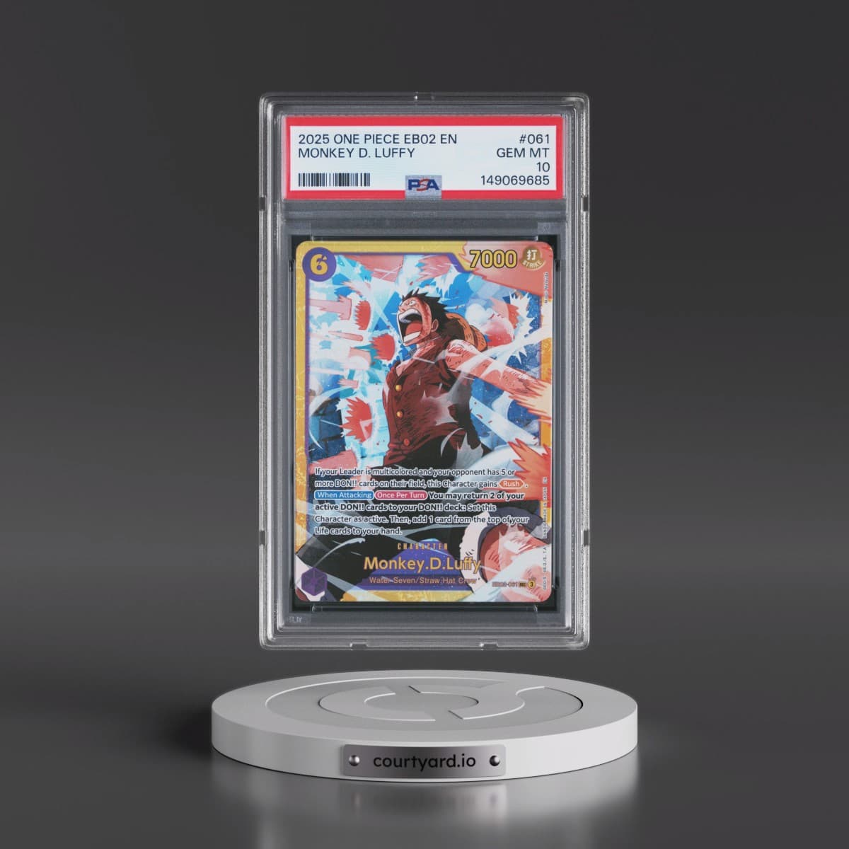 2025 One Piece EB02-Extra Booster -Anime 25th Collection #061 Monkey D. Luffy (PSA 10 GEM MINT)