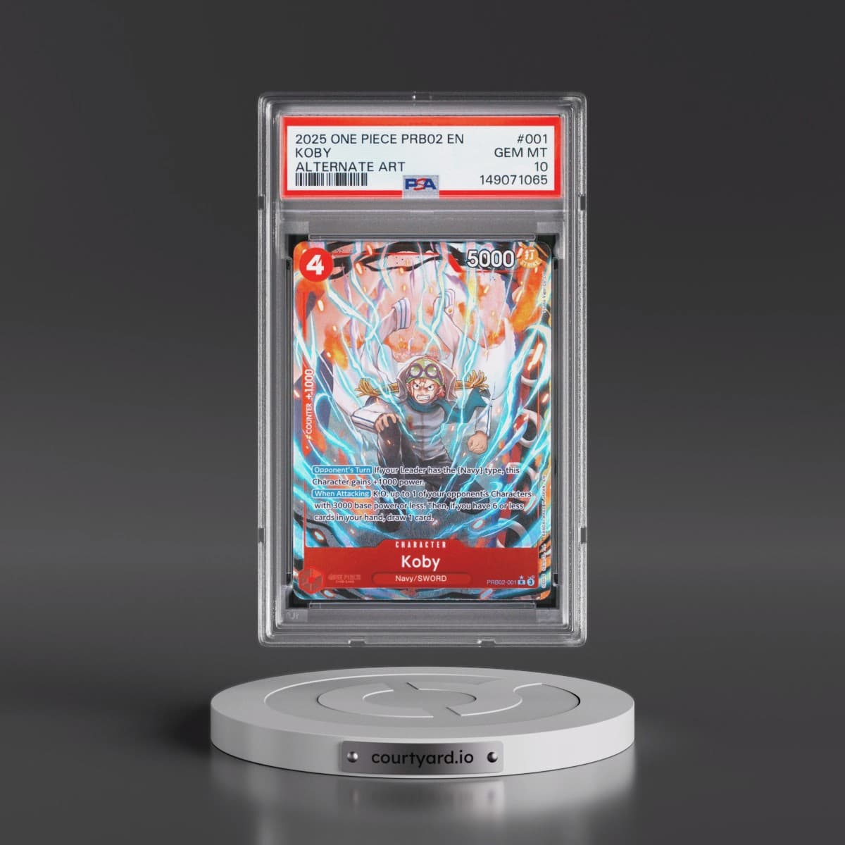 2025 One Piece PRB02-Premium Booster -One Piece Card the Best- Vol.2 #001 Koby - Alternate Art (PSA 10 GEM MINT)