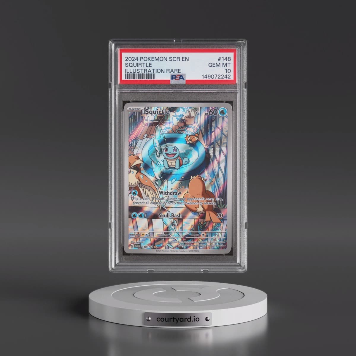 2024 Pokémon Scr EN-Stellar Crown #148 Squirtle - Illustration Rare (PSA 10 GEM MINT)
