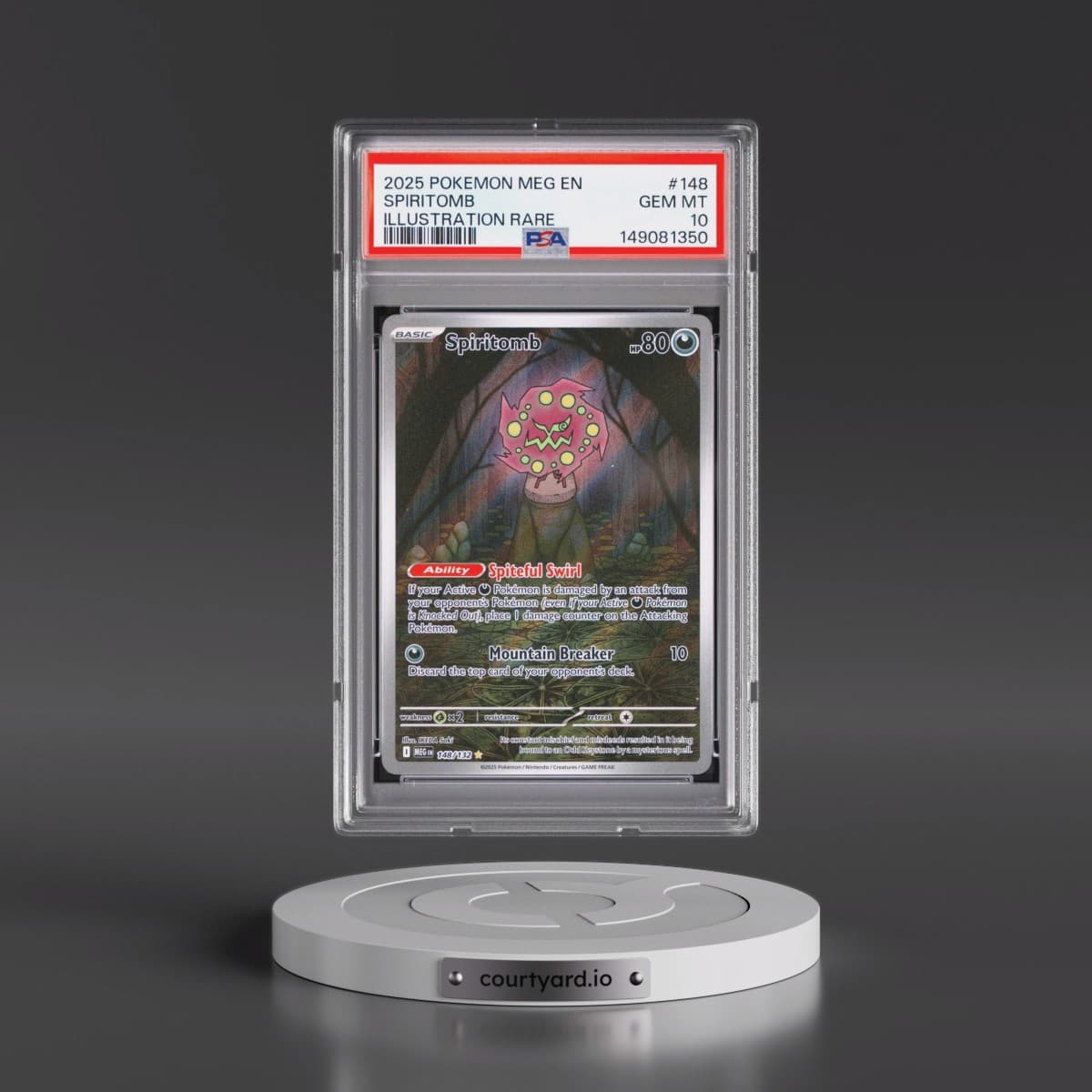 2025 Pokémon Meg EN-Mega Evolution #148 Spiritomb - Illustration Rare (PSA 10 GEM MINT)