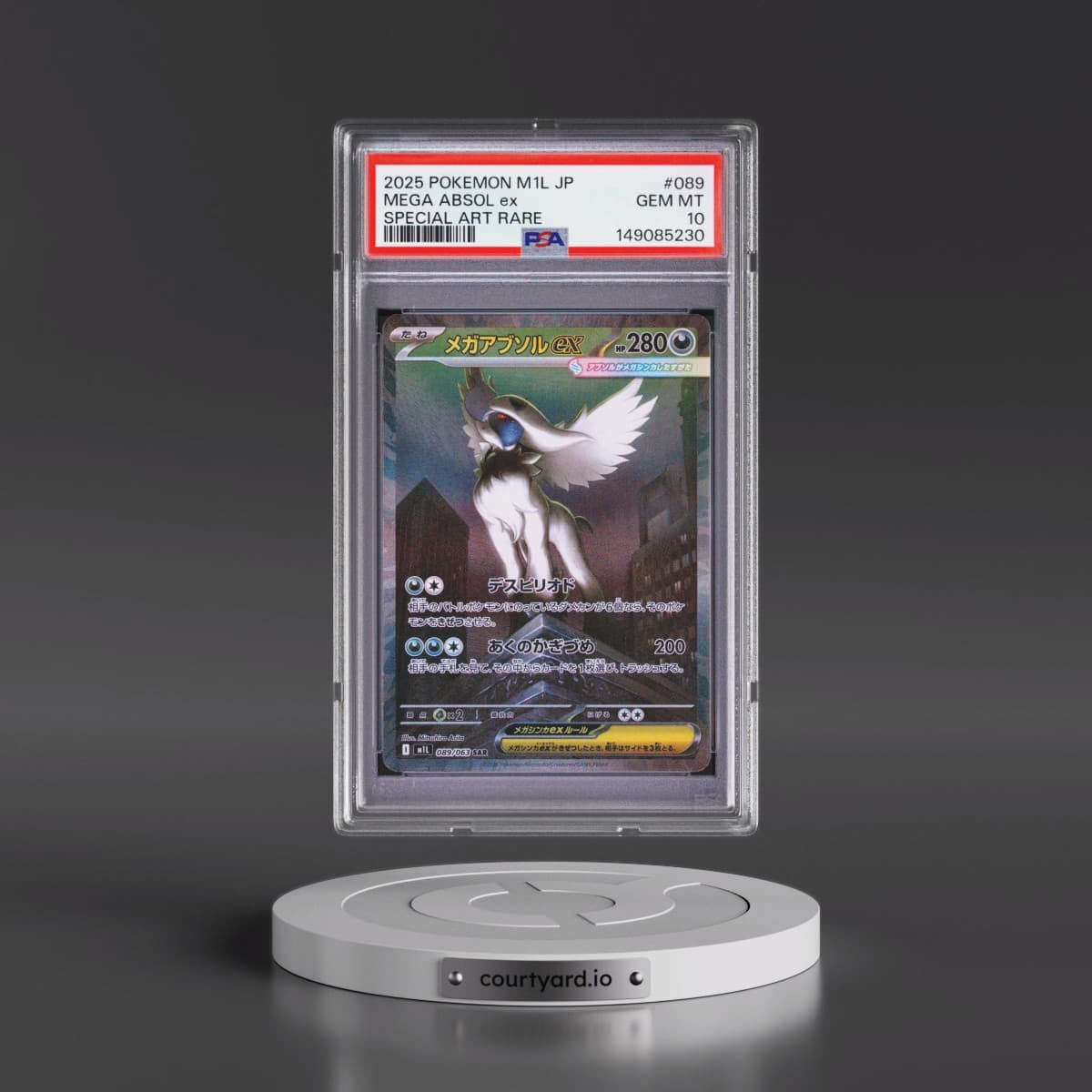 2025 Pokémon M1l-Mega Brave #089 Mega Absol EX - Holo Special Art Rare (PSA 10 GEM MINT)