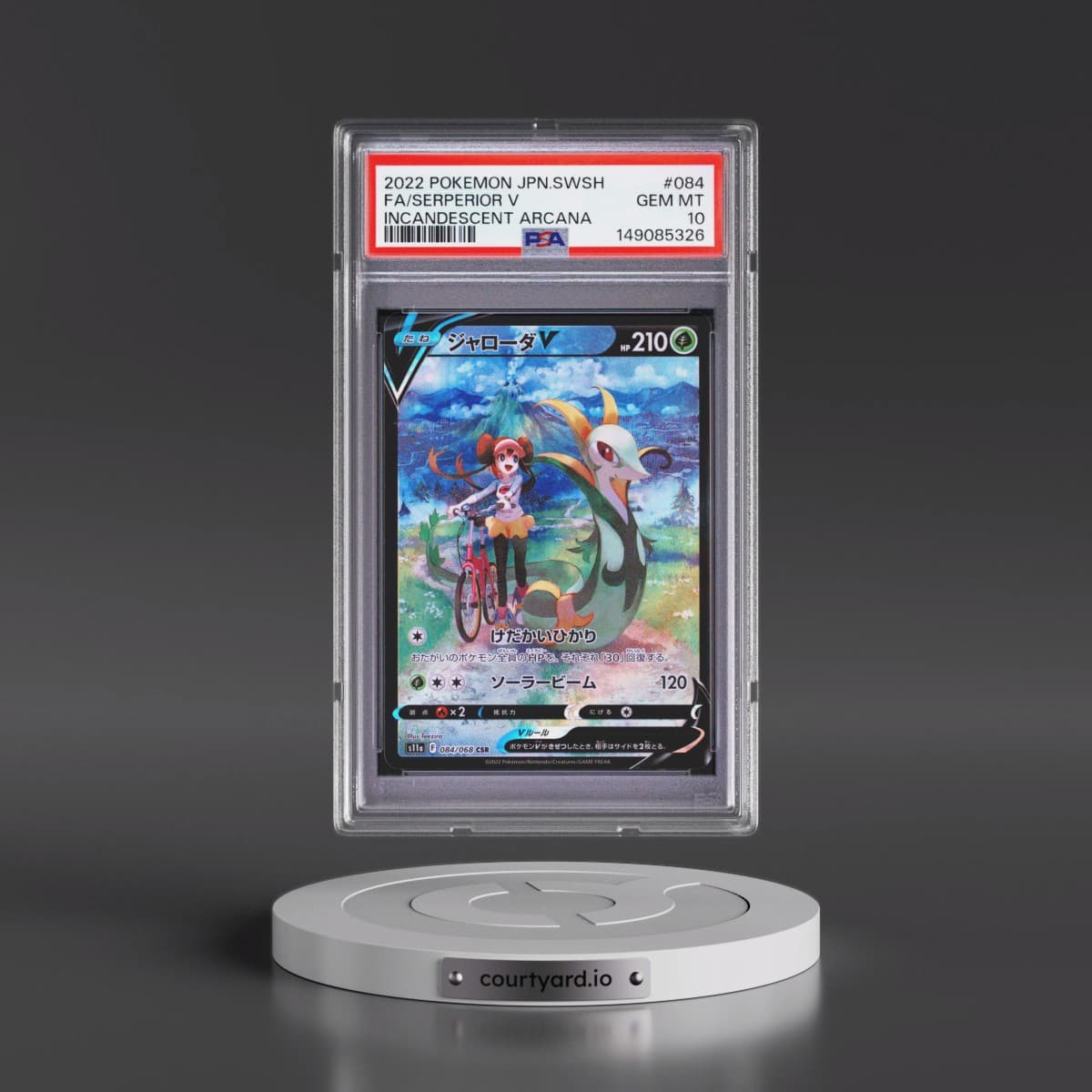 2022 Pokémon Sword & Shield Incandescent Arcana #084 Serperior V - Holo Full Art (PSA 10 GEM MINT)