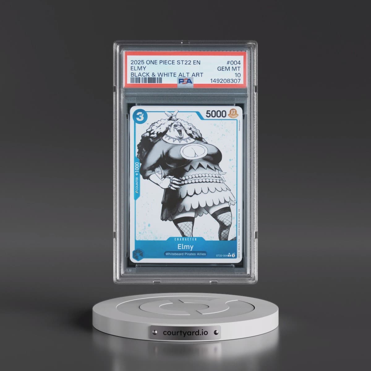 2025 One Piece Starter Deck ST22-Ace & Newgate #004 Elmy - Black & White Alternate Art (PSA 10 GEM MINT)