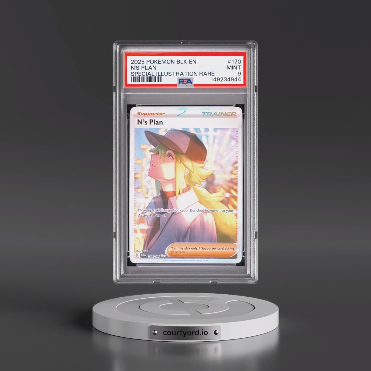 2025 Pokémon Blk EN-Black Bolt #170 N's Plan - Special Illustration Rare (PSA 9 MINT)