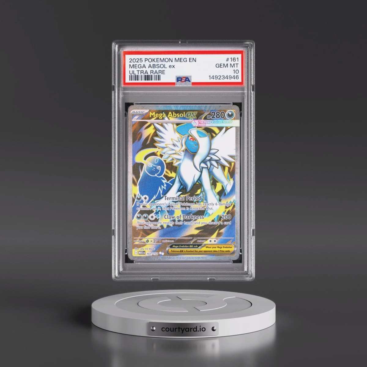2025 Pokémon Meg EN-Mega Evolution #161 Mega Absol EX - Holo Ultra Rare (PSA 10 GEM MINT)