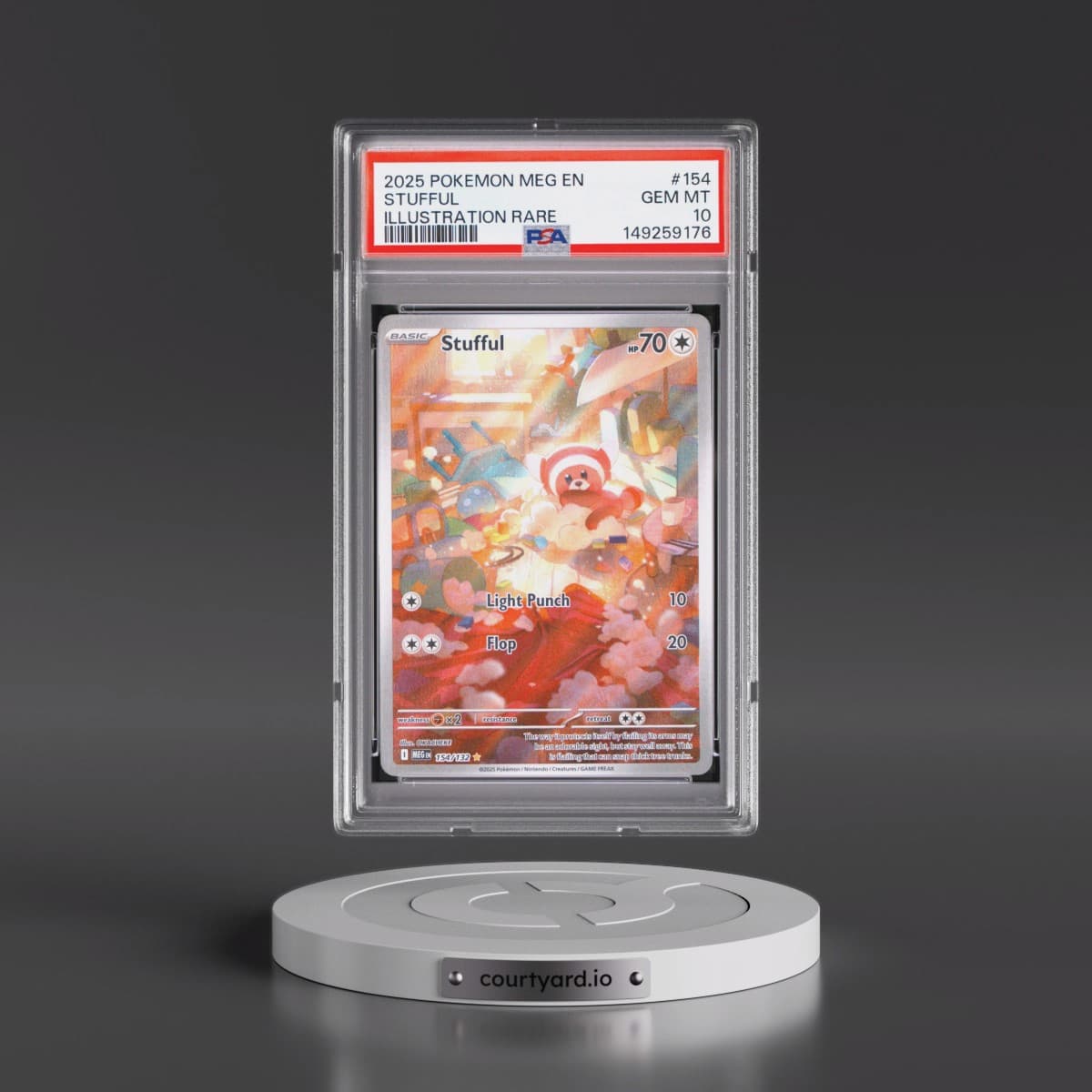 2025 Pokémon Meg EN-Mega Evolution #154 Stufful - Illustration Rare (PSA 10 GEM MINT)