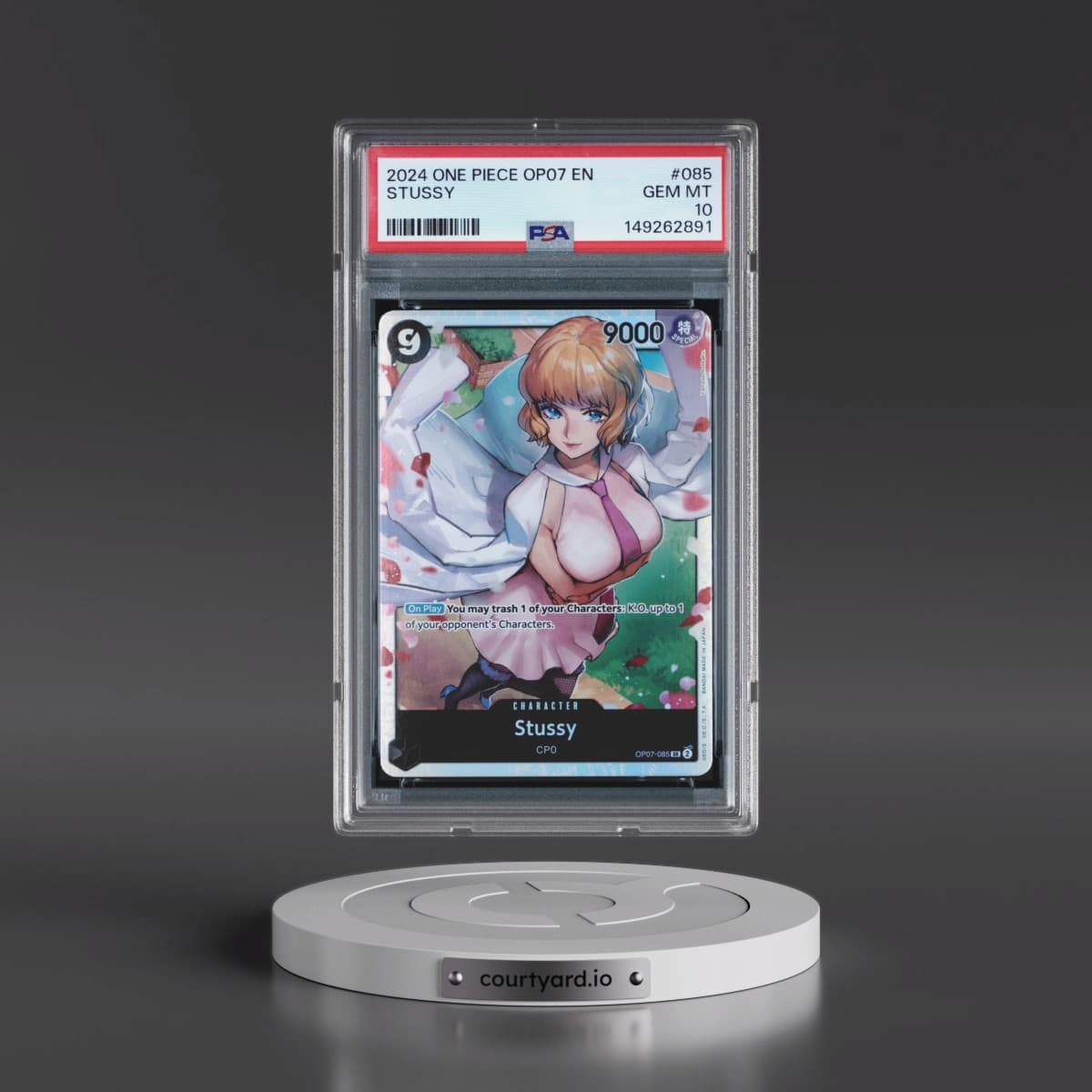 2024 One Piece OP07-500 Years in the Future #085 Stussy (PSA 10 GEM MINT)
