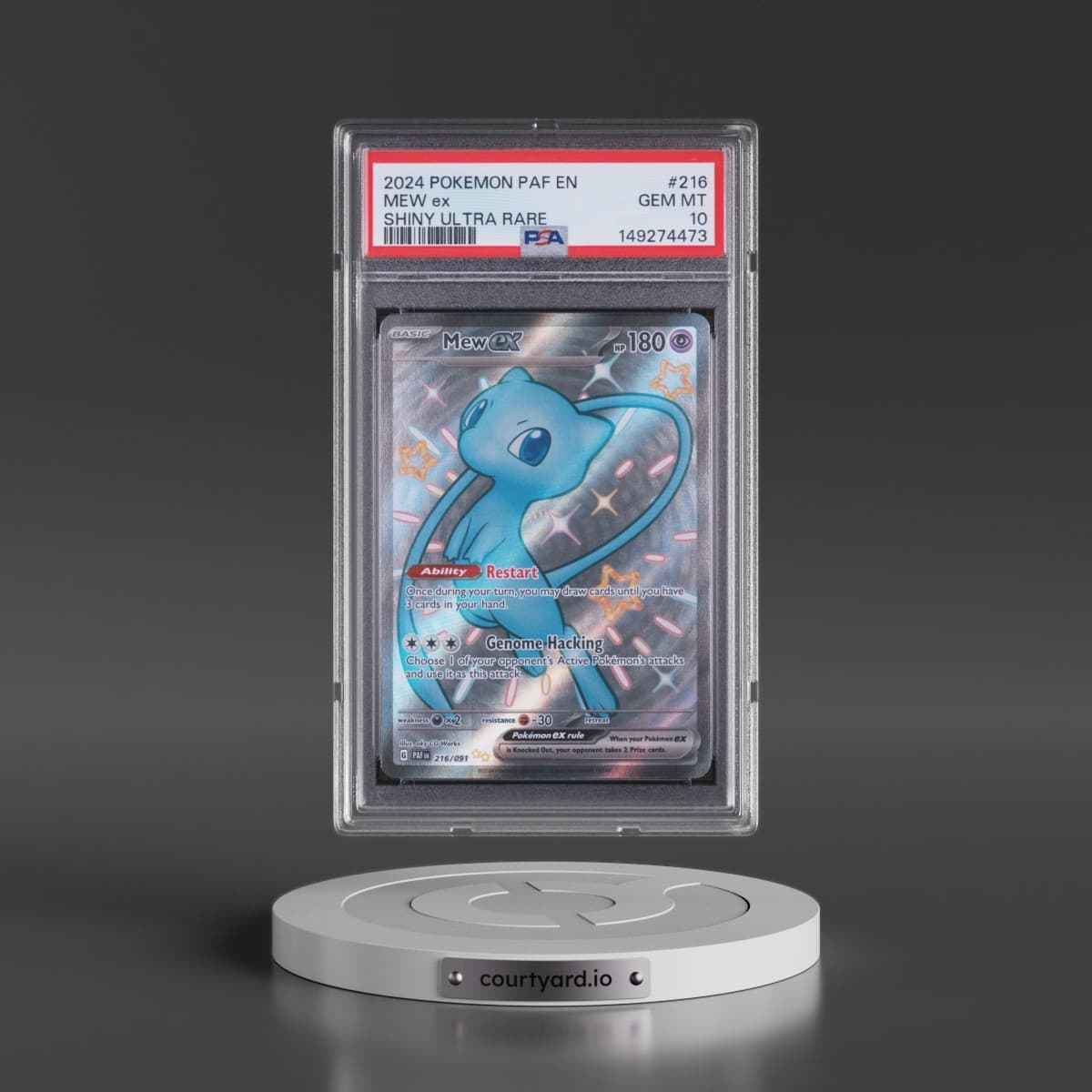2024 Pokémon Paf EN-Paldean Fates #216 Mew EX - Holo Shiny Ultra Rare (PSA 10 GEM MINT)