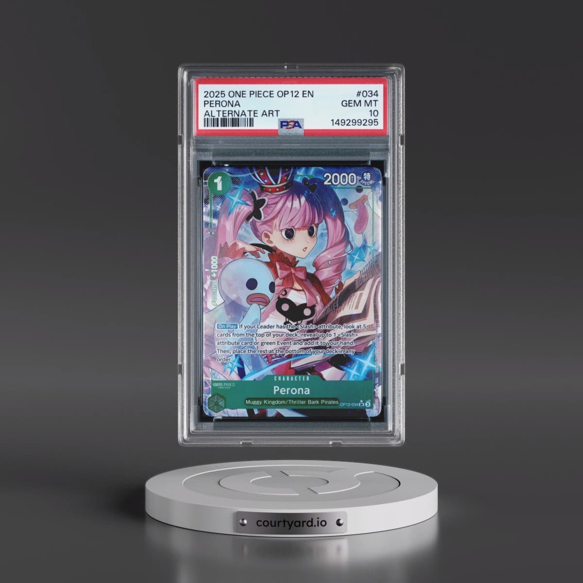 2025 One Piece OP12-Legacy of the Master #034 Perona - Alternate Art (PSA 10 GEM MINT)