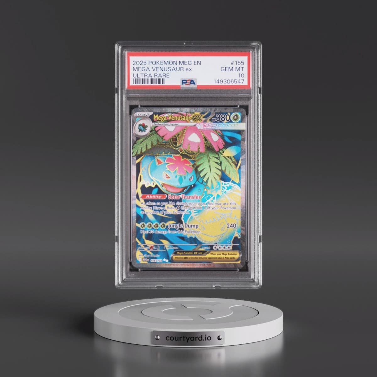 2025 Pokémon Meg EN-Mega Evolution #155 Mega Venusaur EX - Holo Ultra Rare (PSA 10 GEM MINT)