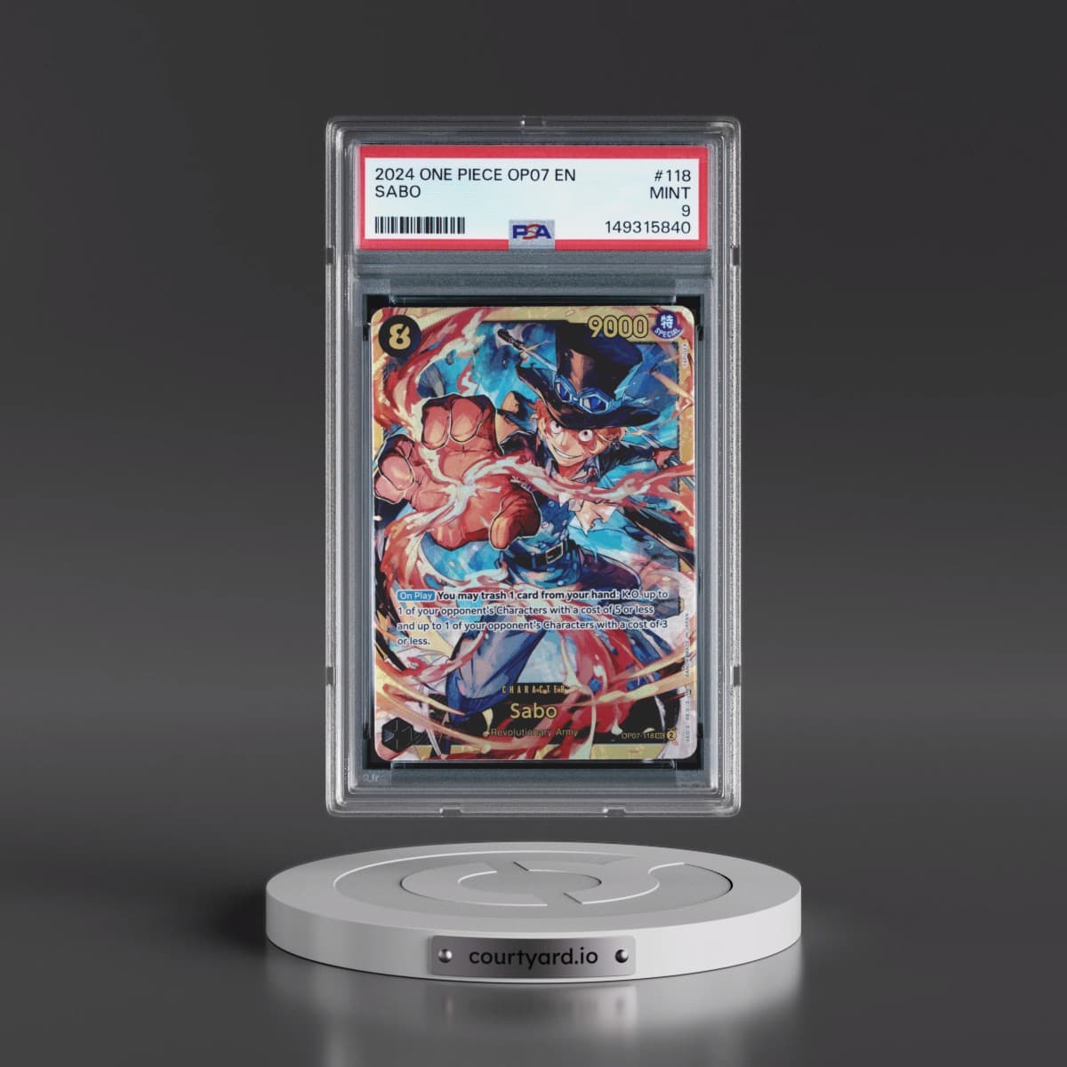 2024 One Piece OP07-500 Years in the Future #118 Sabo (PSA 9 MINT)