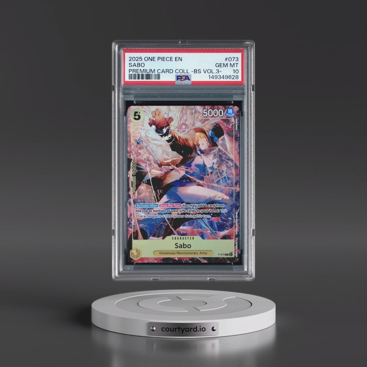 2025 One Piece Premium Card Collection -Best Selection Vol.3 #073 Sabo (PSA 10 GEM MINT)