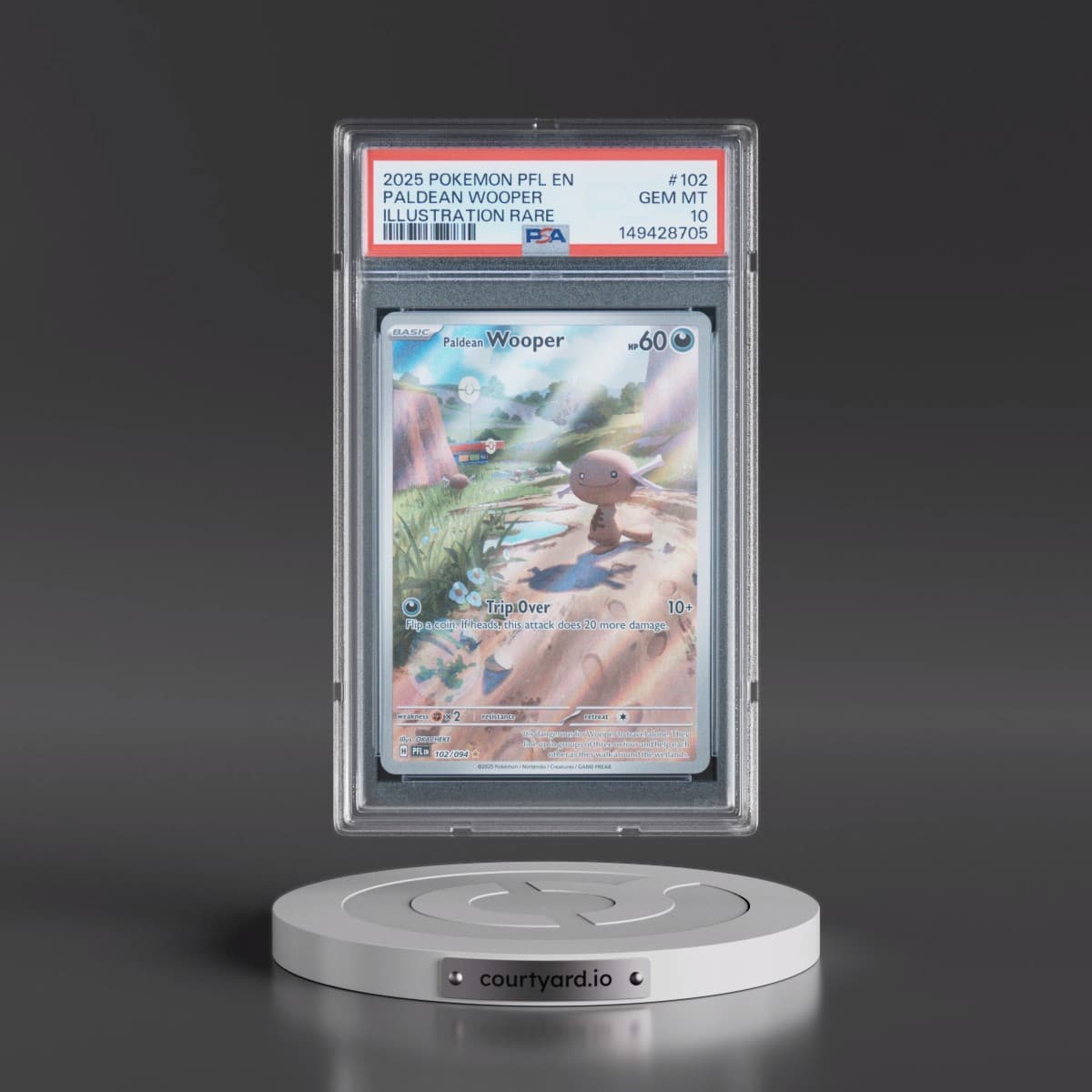 2025 Pokémon Pfl EN-Phantasmal Flames #102 Paldean Wooper - Illustration Rare (PSA 10 GEM MINT)