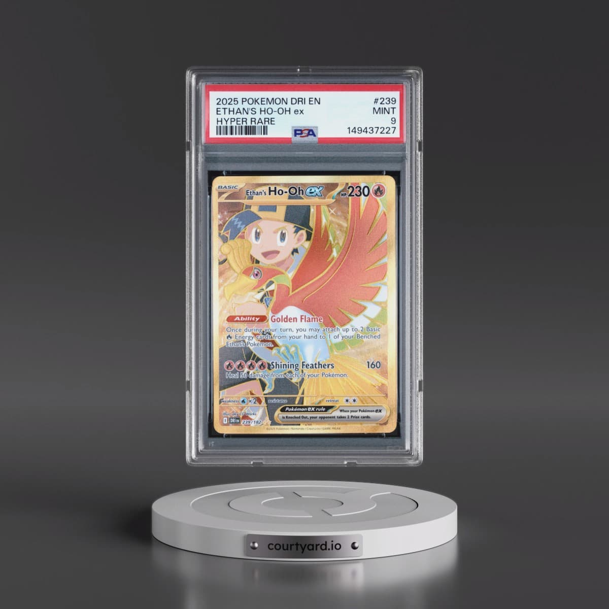 2025 Pokémon Dri EN-Destined Rivals #239 Ethan's HO-Oh EX - Holo Hyper Rare (PSA 9 MINT)