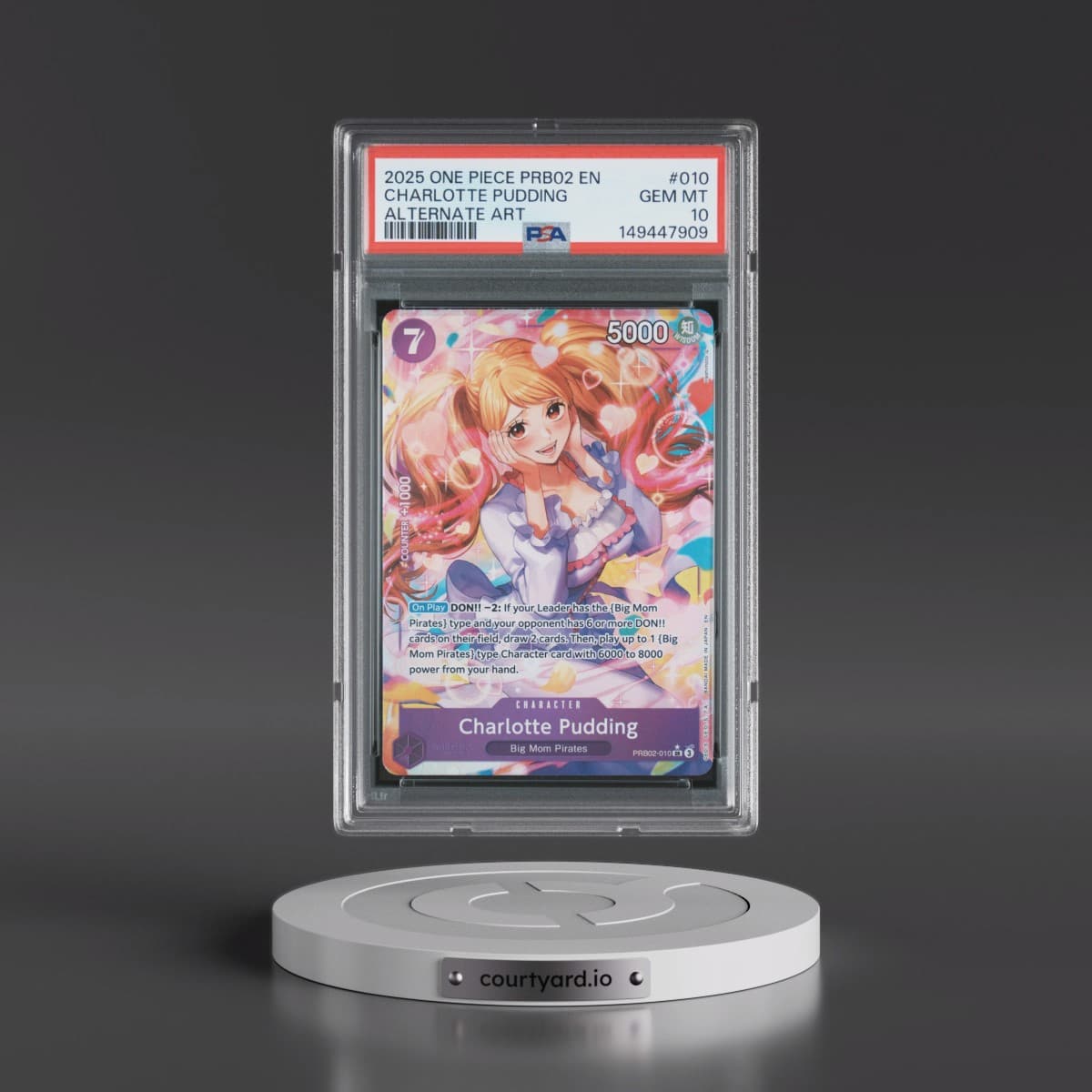 2025 One Piece PRB02-Premium Booster -One Piece Card the Best- Vol.2 #010 Charlotte Pudding - Alternate Art (PSA 10 GEM MINT)