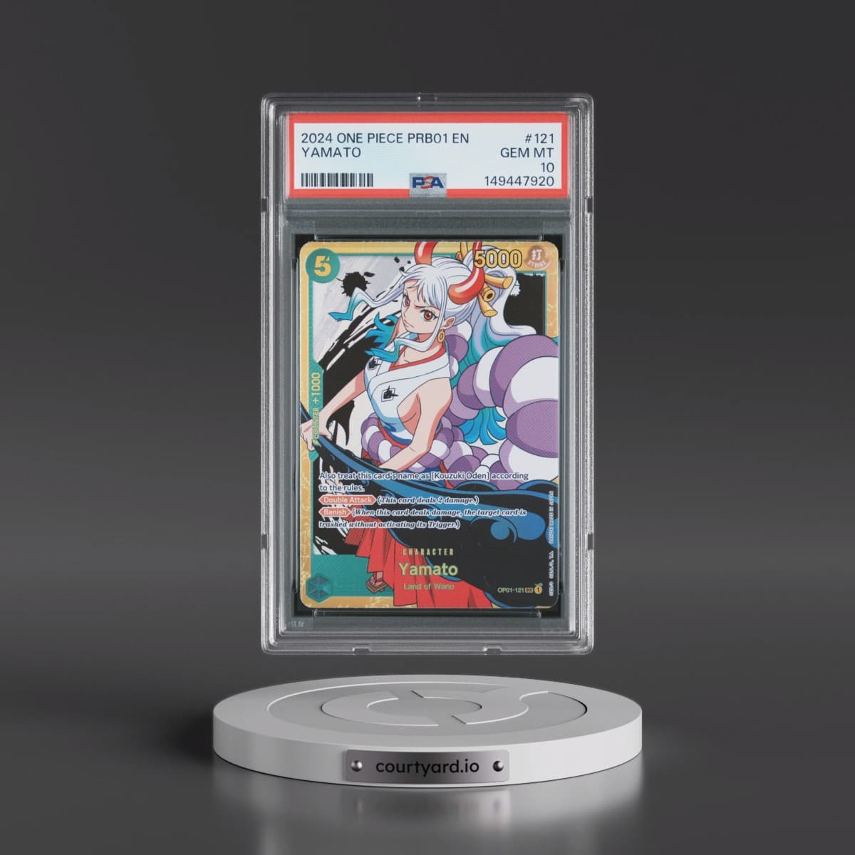 2024 One Piece PRB01-Premium Booster -One Piece Card the Best #121 Yamato (PSA 10 GEM MINT)