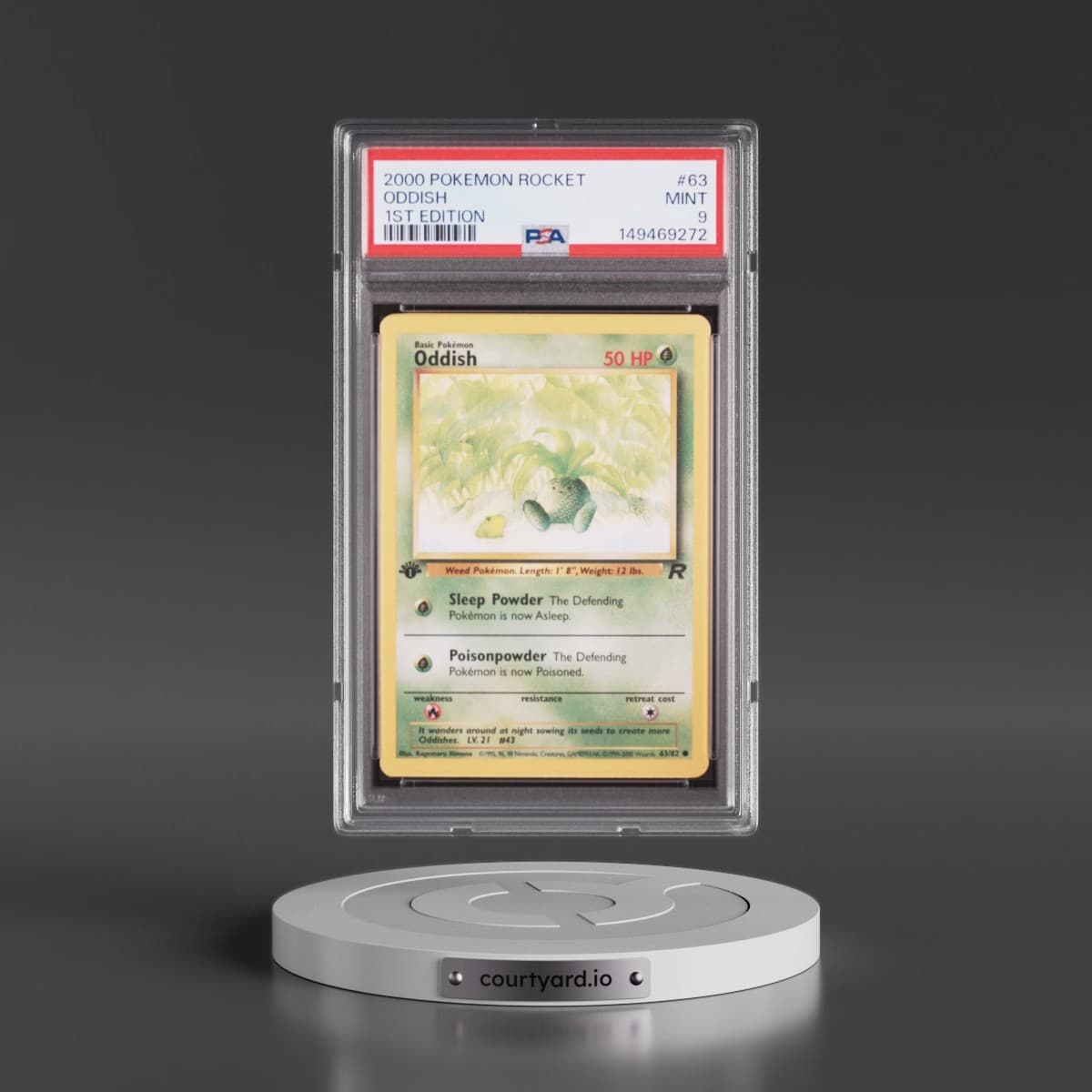 2000 Pokémon Rocket #63 Oddish - 1st Edition (PSA 9 MINT)