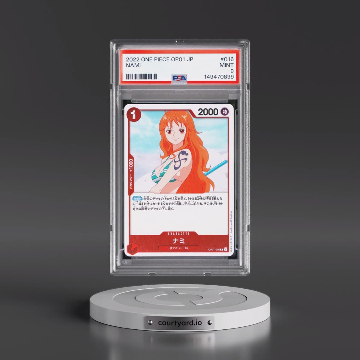 2022 One Piece Japanese OP01-Romance Dawn #016 Nami (PSA 9 MINT)