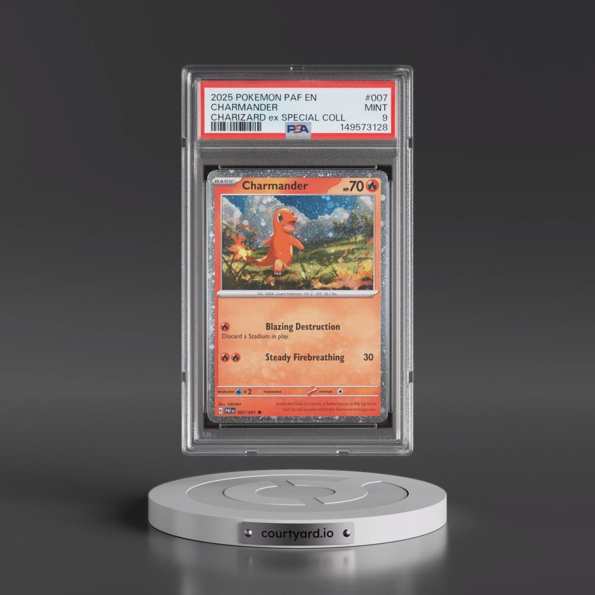 2025 Pokémon Paf EN-Paldean Fates #007 Charmander - Charizard EX Special Collection (PSA 9 MINT)