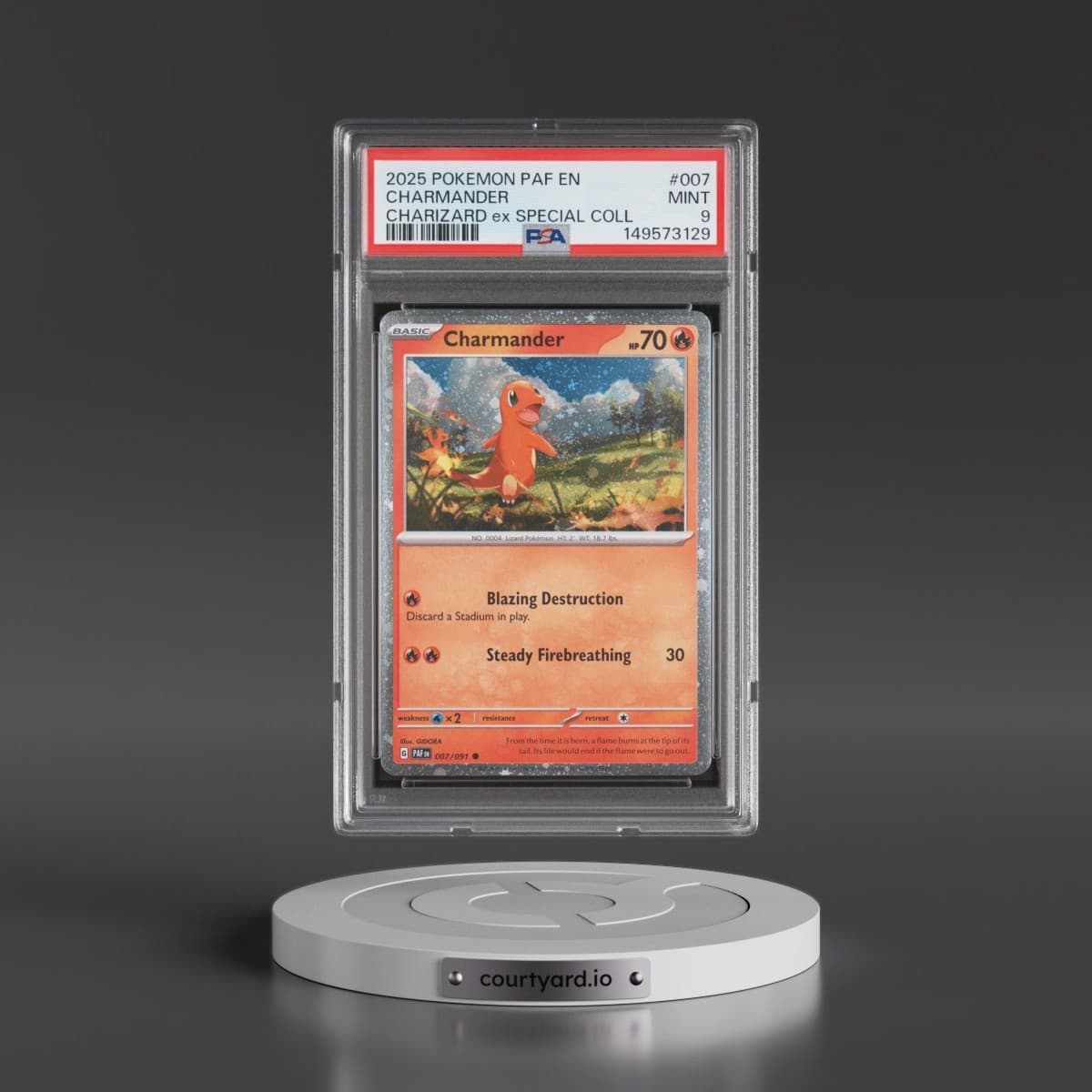 2025 Pokémon Paf EN-Paldean Fates #007 Charmander - Charizard EX Special Collection (PSA 9 MINT)