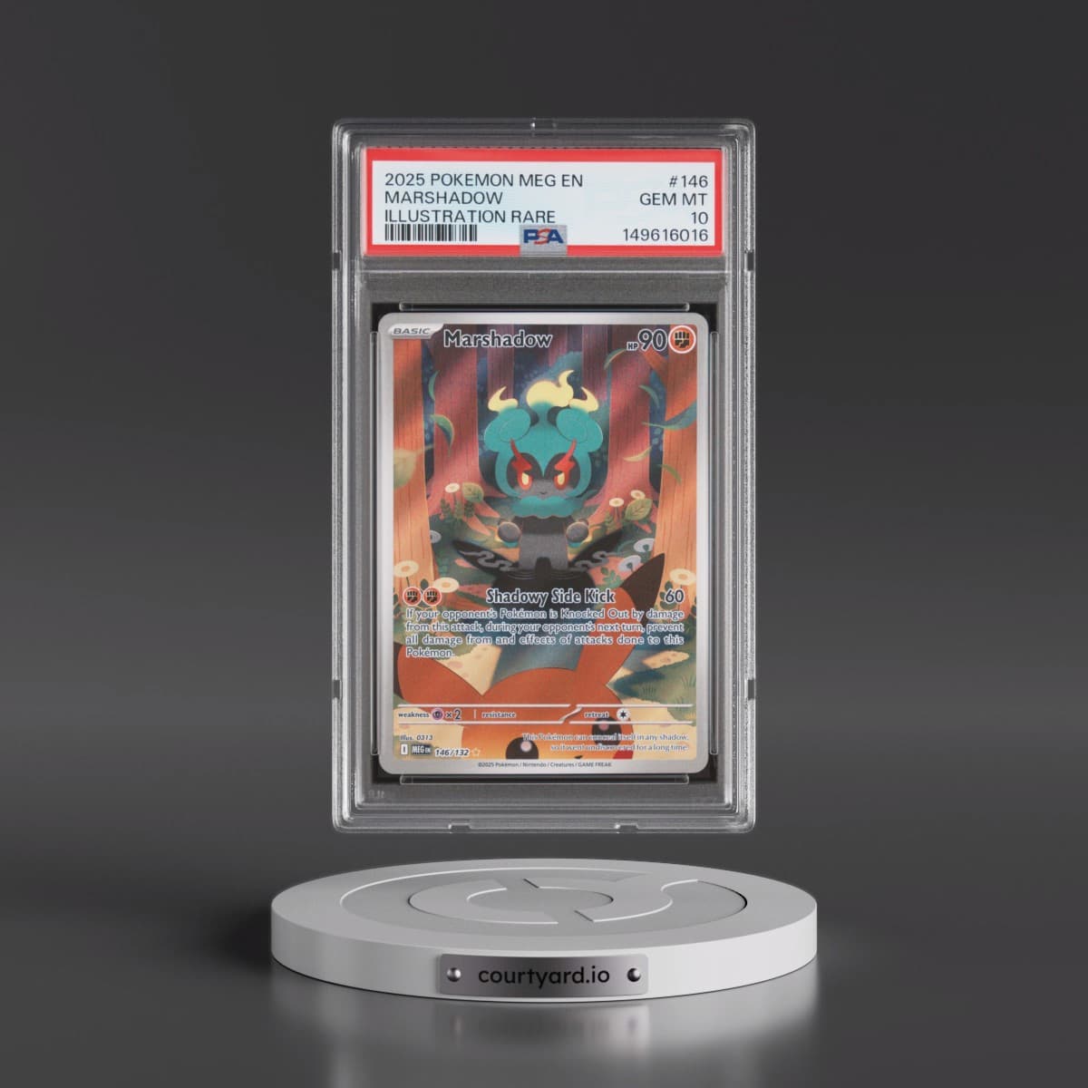 2025 Pokémon Meg EN-Mega Evolution #146 Marshadow - Illustration Rare (PSA 10 GEM MINT)