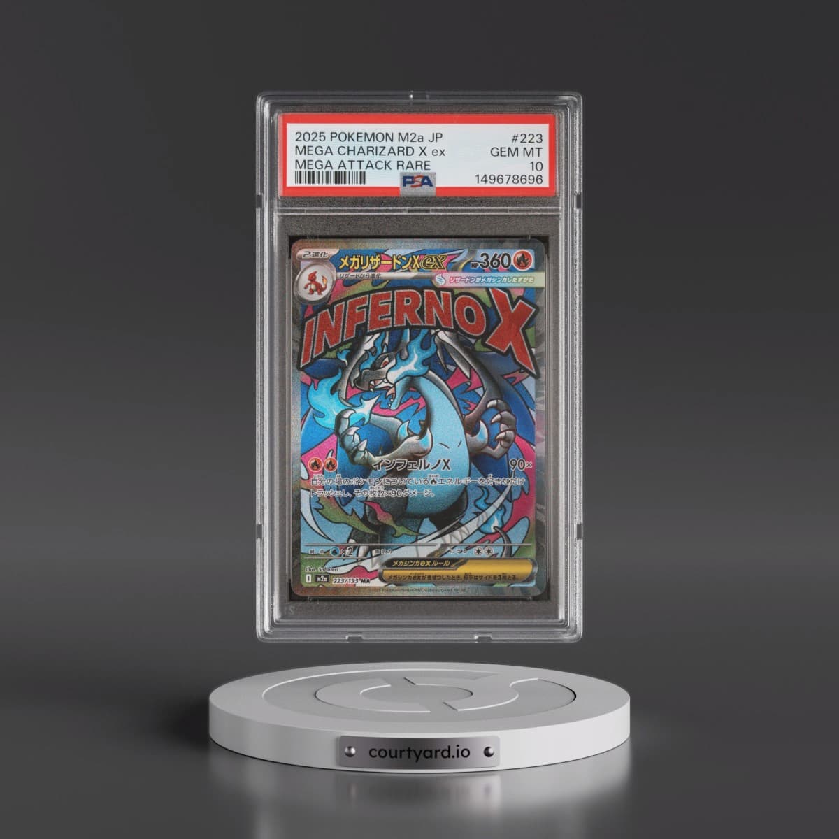 2025 Pokémon M2a-Mega Dream EX #223 Mega Charizard X EX - Holo Mega Attack Rare (PSA 10 GEM MINT)