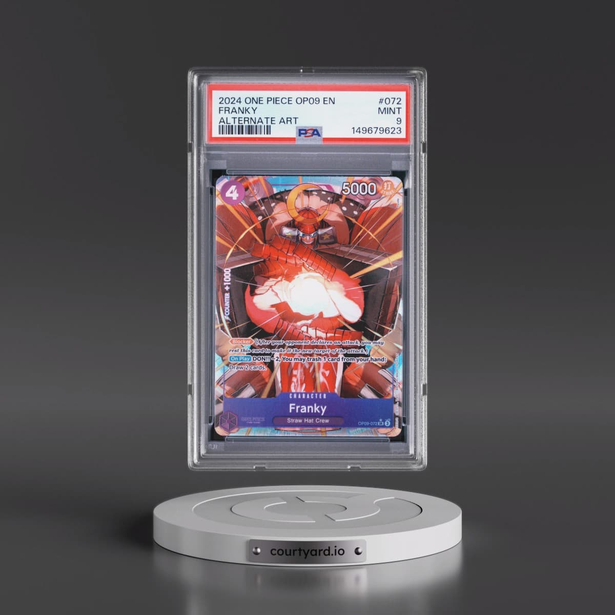 2024 One Piece OP09-Emperors in the New World #072 Franky - Alternate Art (PSA 9 MINT)