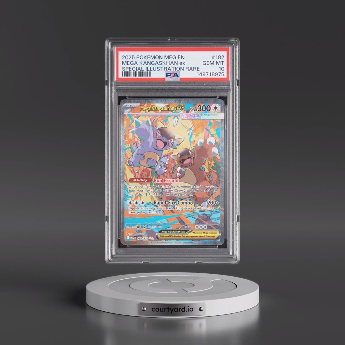2025 Pokémon Meg EN-Mega Evolution #182 Mega Kangaskhan EX - Holo Special Illustration Rare (PSA 10 GEM MINT)