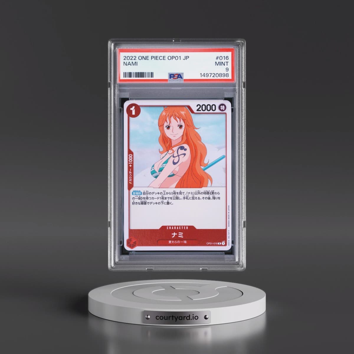 2022 One Piece Japanese OP01-Romance Dawn #016 Nami (PSA 9 MINT)