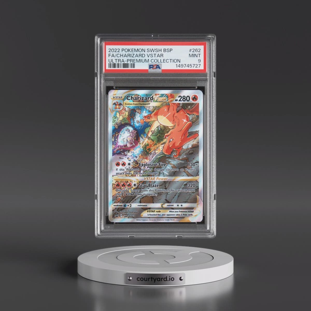 2022 Pokémon Swsh Black Star Promo #262 Charizard Vstar - Full Art Sword & Shield Ultra-Premium Collection-Charizard (PSA 9 MINT)