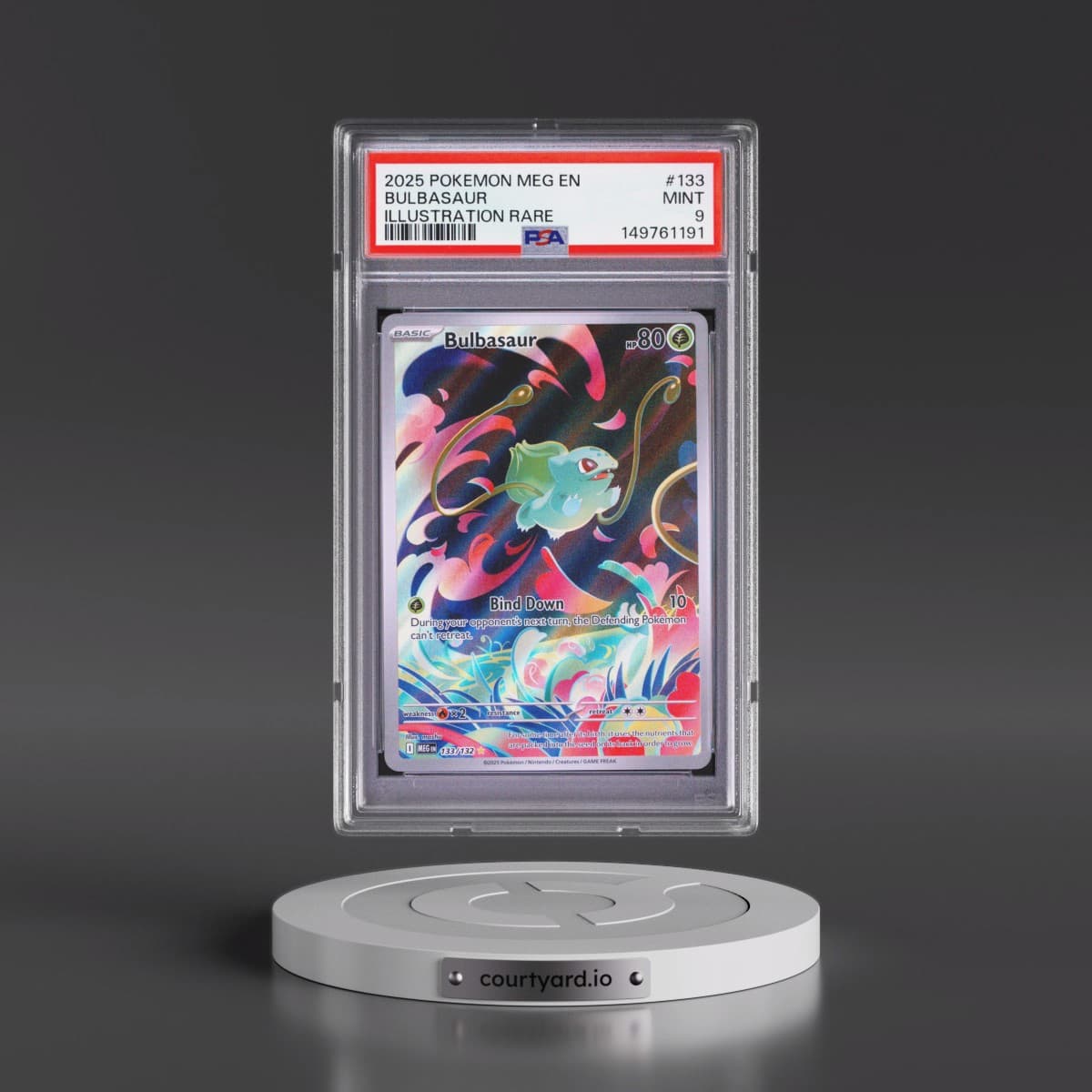 2025 Pokémon Meg EN-Mega Evolution #133 Bulbasaur - Illustration Rare (PSA 9 MINT)
