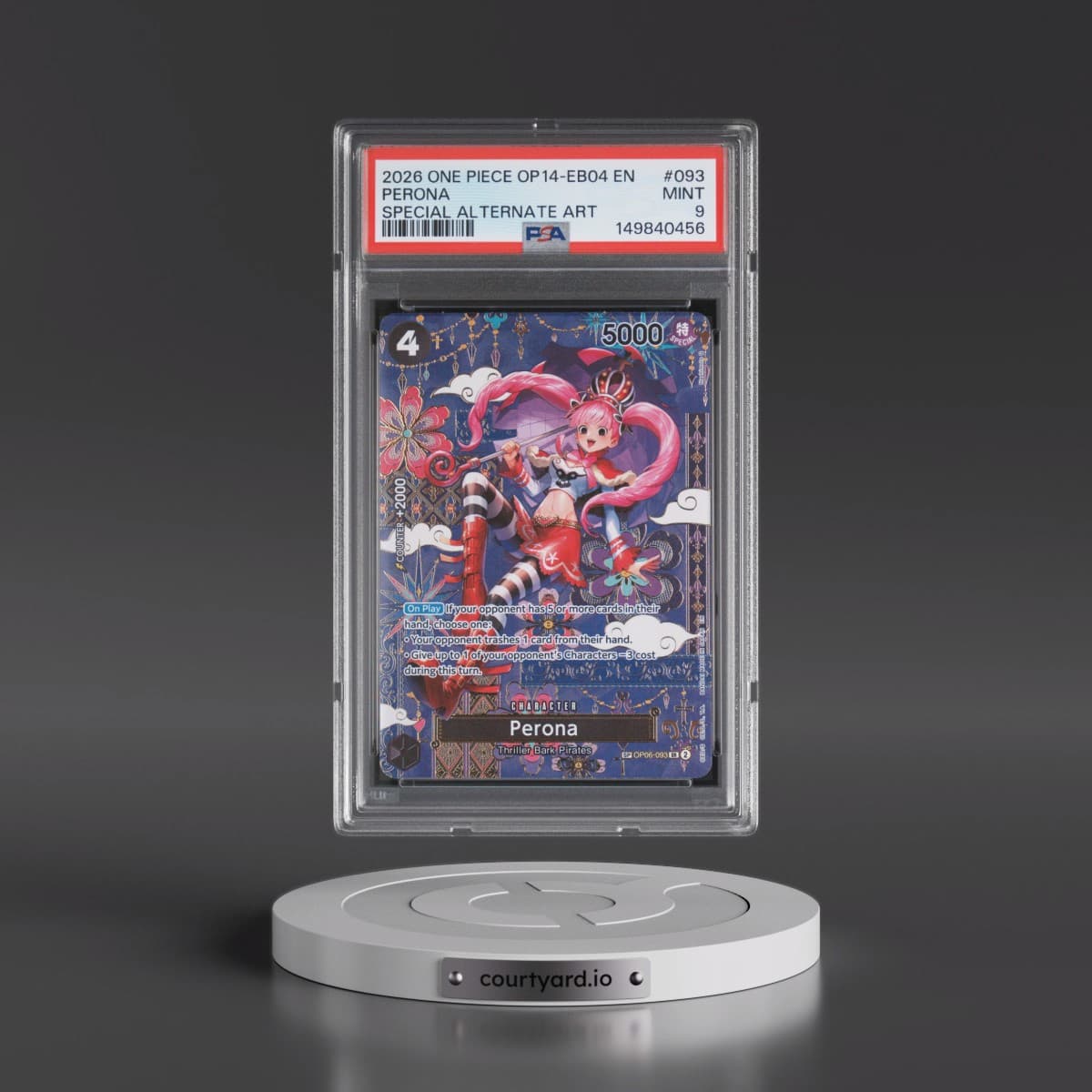 2026 One Piece OP14-EB04-the Azure Sea's Seven #093 Perona - Special Alternate Art (PSA 9 MINT)