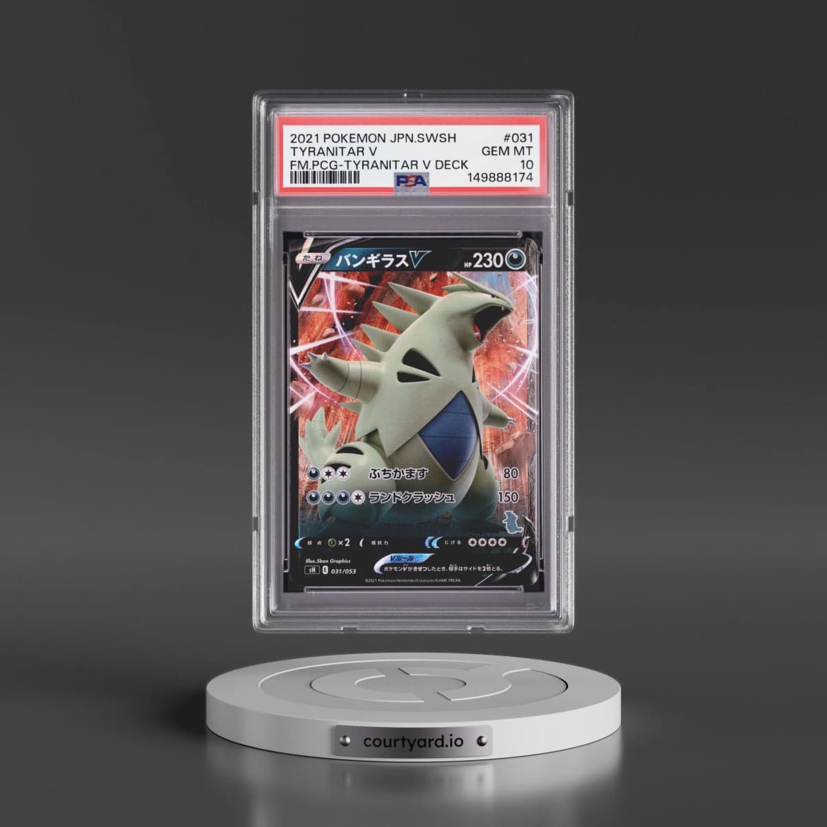 2021 Pokémon Sword & Shield Family Pokémon Card Game #031 Tyranitar V - Holo Tyranitar V Deck (PSA 10 GEM MINT)