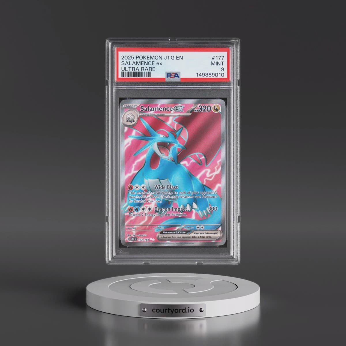 2025 Pokémon Jtg EN-Journey Together #177 Salamence EX - Holo Ultra Rare (PSA 9 MINT)