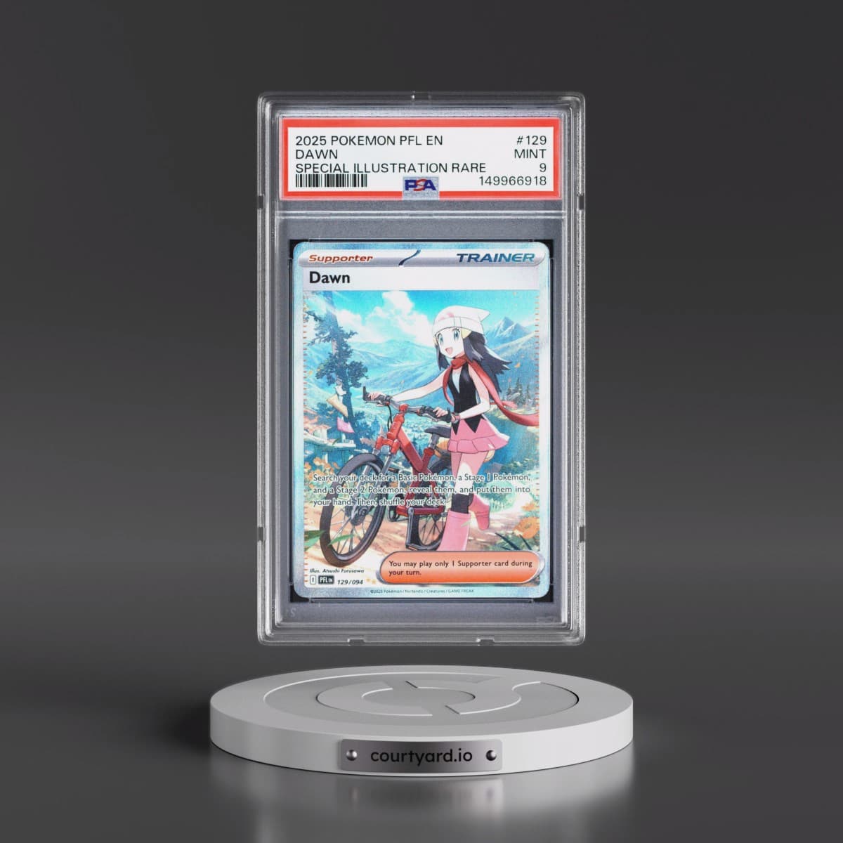 2025 Pokémon Pfl EN-Phantasmal Flames #129 Dawn - Special Illustration Rare (PSA 9 MINT)