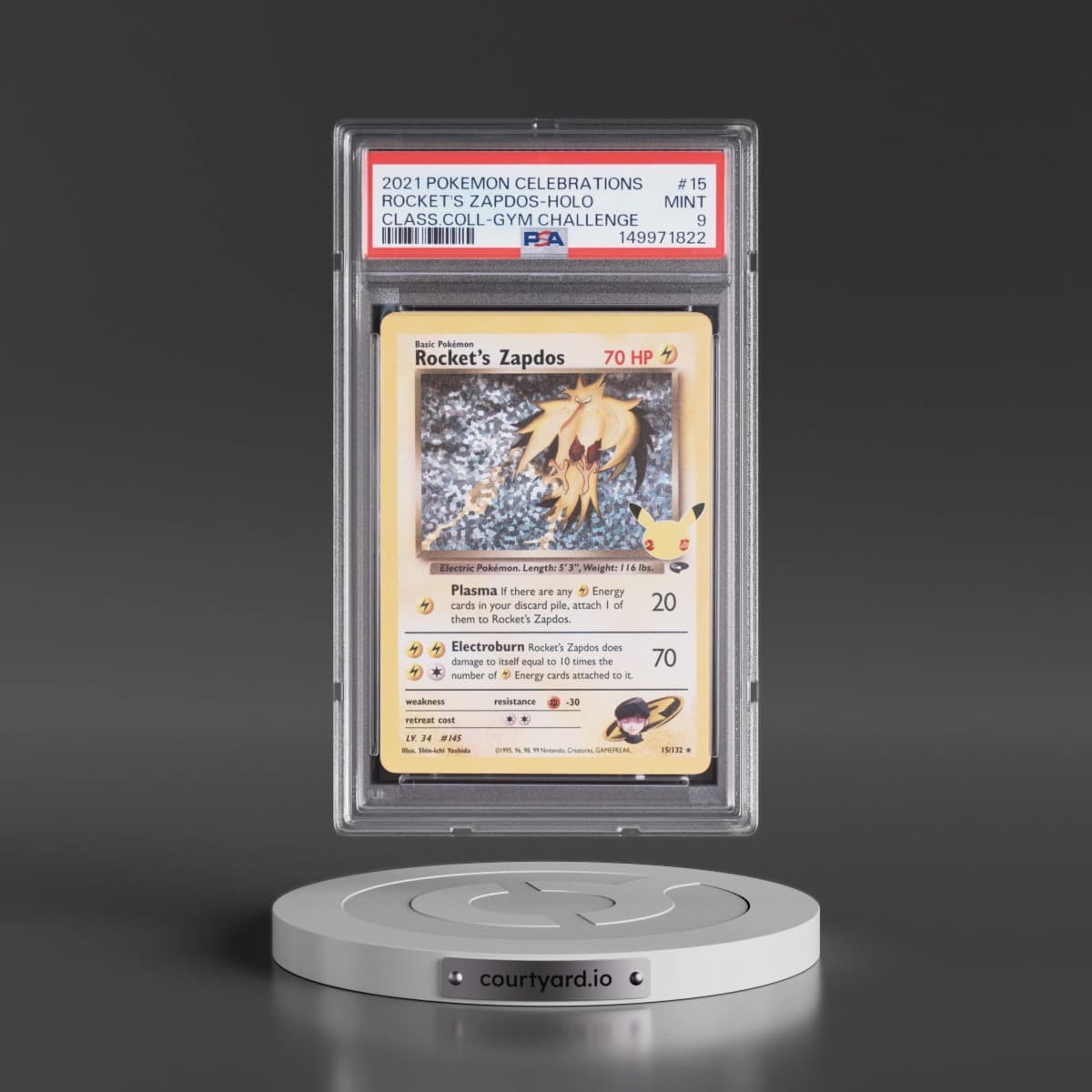 2021 Pokémon Celebrations Classic Collection #15 Rocket's Zapdos - Holo (PSA 9 MINT)