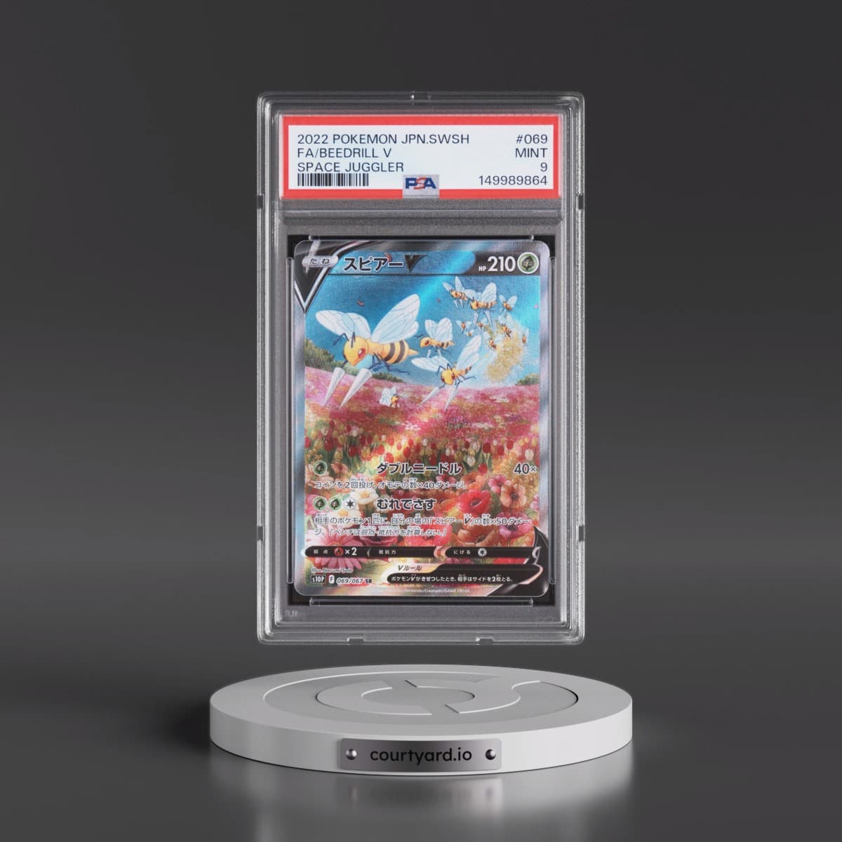 2022 Pokémon Sword & Shield Space Juggler #069 Beedrill V - Holo Full Art (PSA 9 MINT)